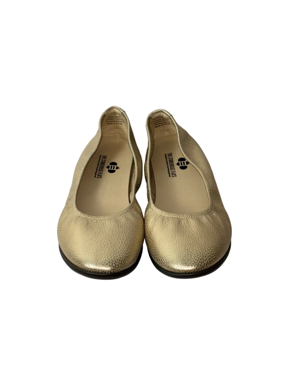 The Storehouse Flats Flex Gold pebbled leather ballet flats women's size 10